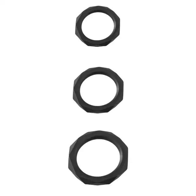 Malesation - Diamond Cock Ring Set. Zestaw efektownych silikonowych ringów erekcyjnych 
