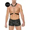 Ouch! - Men's Harness With Metal Bit. Skórzana uprząż męska z oryginalnym i wytrzymałym zapięciem
