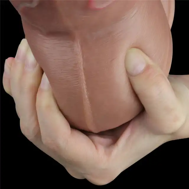 LoveToy - 7'' Dual Layered Platinum Silicone Cock. Realistyczne dildo z dwuwarstwowego silkonu z przyssawką, naturalne doznania i miękkość materiału