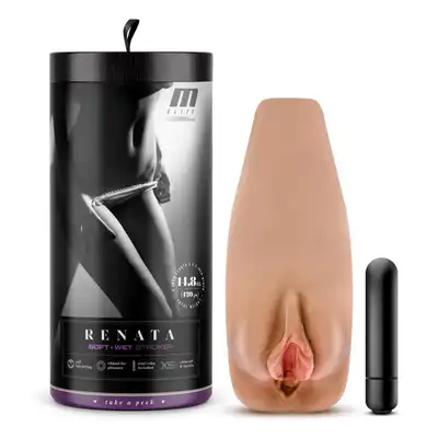 M Elite - Soft and Wet Renata Masturbator. Realistyczny, samonawilżający się masturbator z bulletem wibrującym. Wygoda, komfort i gwarancja rozkoszy