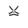 Male Power - Faux Leather Gemini O/S. Drapieżna, męska uprząż typu harness w stylu nubuck. Efektowne ringi