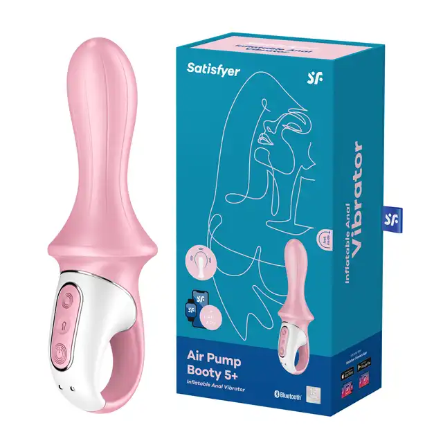 Satisfyer - Air Pump Booty 5+ rose - wibrator analny z ekscytującą opcją pompowania końcówki trzonu!