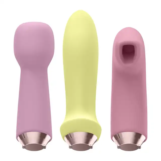 Satisfyer - Marvelous Four Vibrator Set. Zestaw wibratorów z 4 wymiennymi główkami, masaż ciała, symulacja łechtaczki i punktu G lub prostaty! Wszystko w 1 zestawie