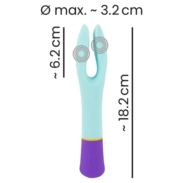 Bunt. - Double Vibrator. Wibrator z 2 ruchomymi ramionami do wielowymiarowej stymulacji. Wiele funkcji i wysokiej jakości silikon