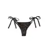 Radiance - Side-Tie Panties. Seksowne damskie bikini w kolorze czarnym z błyszczącymi kryształkami