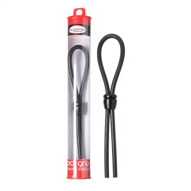 Malesation - Cock Grip Single Black. Regulowany ring erekcyjny w formie wygodnego lasso