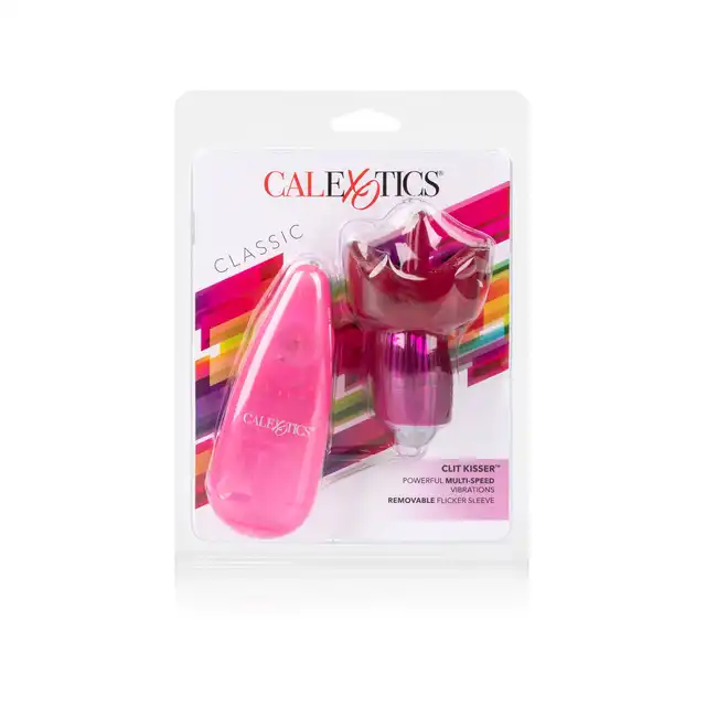 CalExotics - Clit Kisser Pink. Rozkoszny stymulator oralny do łechtaczki, drażniące wibracje regulowane pokrętłem