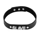 O-Products - Deluxe Collar Slave. Skórzana obroża z kryształkami i napisem SLAVE, odkryj nowe aspekty dominacji i uległości