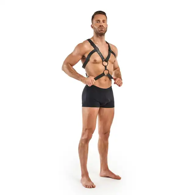 Bedroom Fantasies - Rocco Bondage Harness. Uprząż w stylu BDSM, ozdobne metalowe elementy, idealnie podkreślające klatkę piersiową