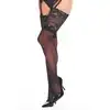 KOTEK - S011 S/M Stockings. Gładkie pończochy z dużą koronką na udzie, pięknie podkreślają nogi. Wykończone zmysłową kwiatową koronką
