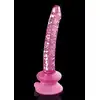 Icicles - No. 86 Pink. Różowe, szklane dildo o realistycznym kształcie, idealne do stymulacji punktu G. W zestawie elastyczna, silikonowa przyssawka do zabawy bez użycia rąk