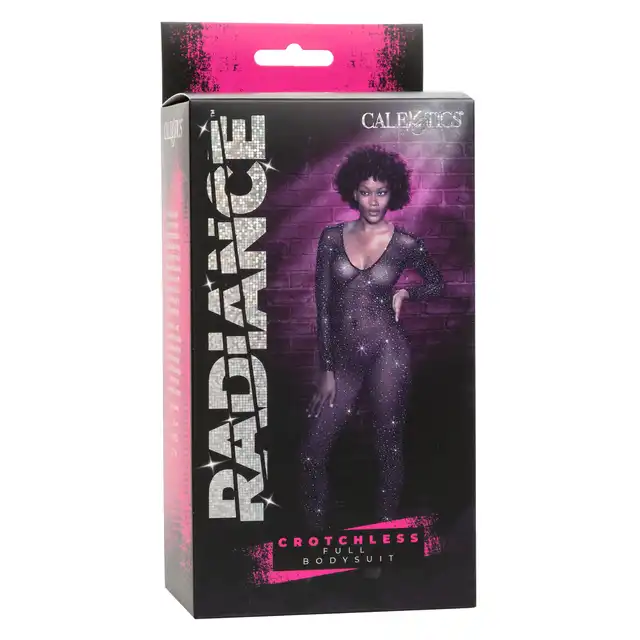 Radiance - Crotchless Bodystocking. Zmysłowy siateczkowy bodystocking z mieniącymi się kryształkami
