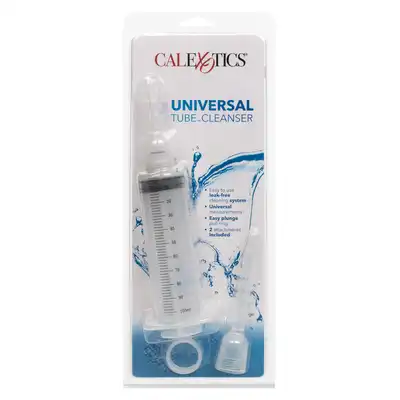 CalExotics - Universal Tube Cleanser. Zestaw do lewatywy z przezroczystą strzykawką i dwoma wymiennymi końcówkami
