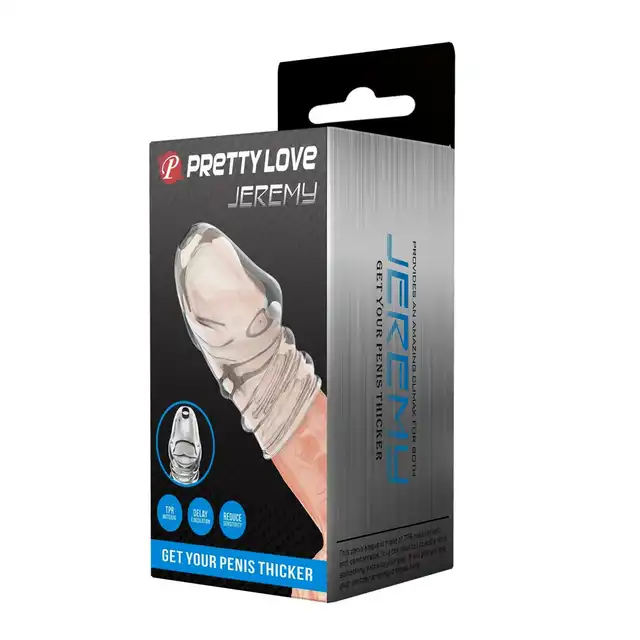 Pretty Love - Jeremy Transparent. Przeźroczysta nakładka na penisa z dziurką 
