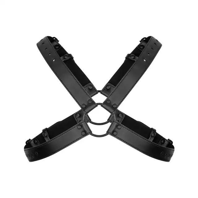 Bedroom Fantasies - Lionel Bondage Harness. Prosta uprząż męska na klatkę piersiową, minimalistyczny design z czarnej eleganckiej skóry