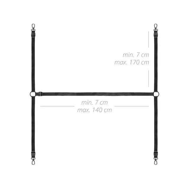 Bedroom Fantasies - Under The Bed Restraint Set. Zestaw do krępowania pod materac, w pełni regulowane paski z 4 pojedynczymi mankietami z zapięciami zatrzaskowymi