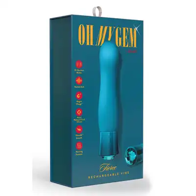 Oh My Gem - Fierce Blue Topaz - intensywna przyjemność z wibratorem do punktu G. Ekskluzywny diament 