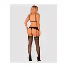 Obsessive - Maderris stockings M/L. Seksowne czarne pończochy z elegancką koronką