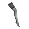 KOTEK - S011 S/M Stockings. Gładkie pończochy z dużą koronką na udzie, pięknie podkreślają nogi. Wykończone zmysłową kwiatową koronką