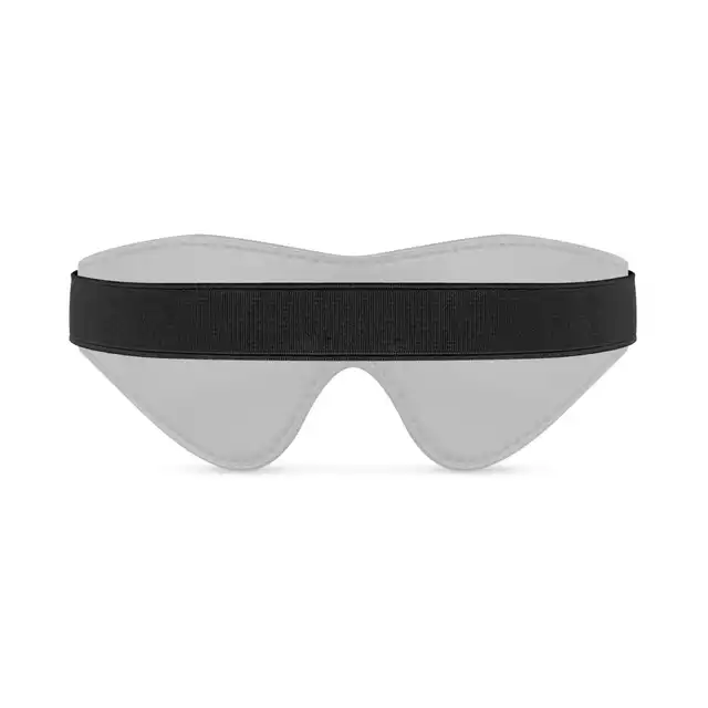 Bedroom Fantasies -  Blindfold Elastic Band. Czarna skórzana opaska na oczy z wegańskich materiałów, elastyczna gumka dla idealnego dopasowania