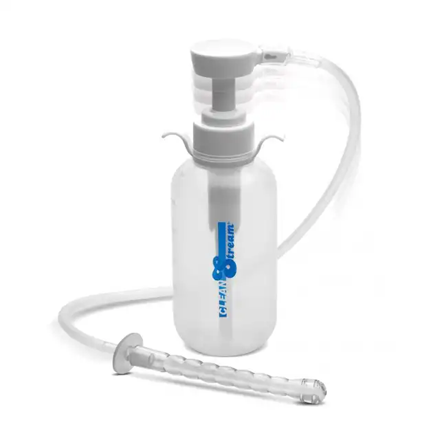 Clean Stream - Pump Action Enema Bottle. Wygodny zestaw do lewatywy z butelką, pompką i końcówką 