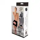 GP Datex - Mini Skirt M - mini spódniczka z otwartym tyłem, wykonana z błyszczącego, czarnego materiału