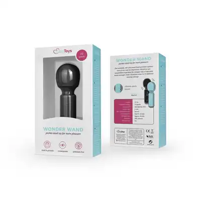 Easy Toys - Wonder Wand Black. Magiczna różdżka o potężnej mocy i niedużym rozmiarze, rozkoszuj się mocnymi wibracjami 