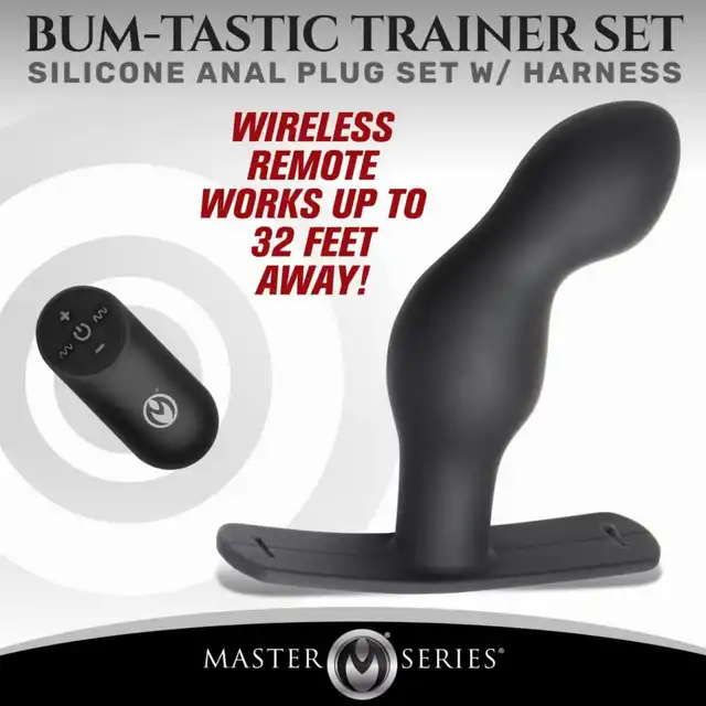Master Series - P-Spot Plugger Anal. Wyprofilowany wibrujący korek analny z uprzężą do stymulacji punktu P