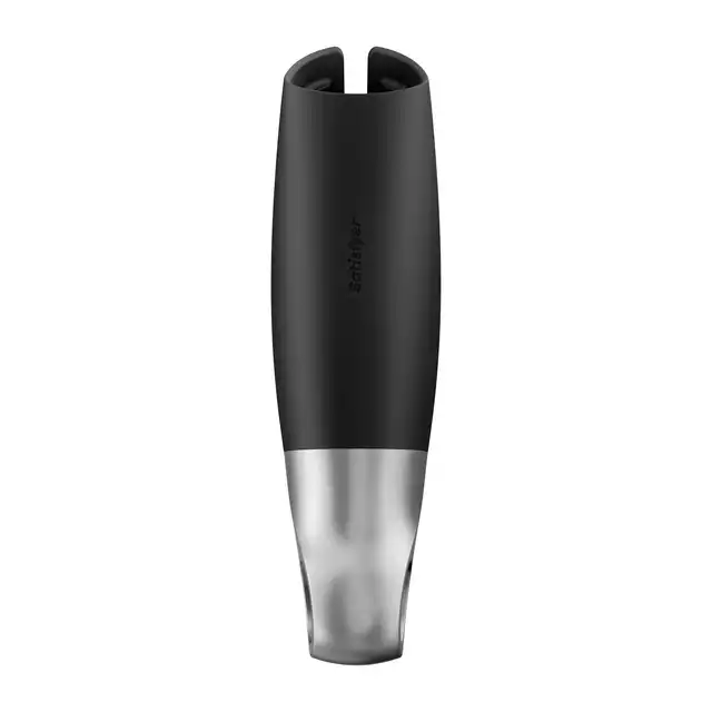 Satisfyer - Men Power Masturbator black silver - nowoczesny masturbator z żebrowaniami oraz wibracjami dla idealnej przyjemności