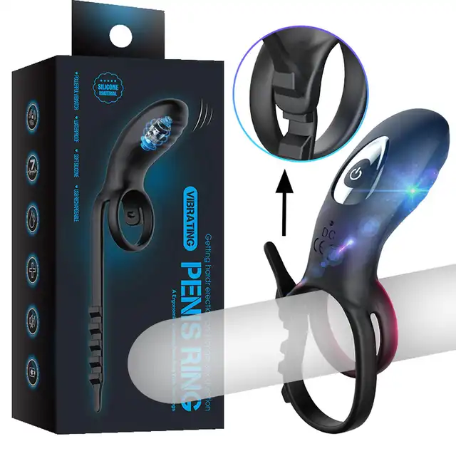 Bseries - Adjustable Double Cockring With Remote. Podwójny, regulowany ring na penisa z wibrującym stymulatorem łechtaczki na pilota