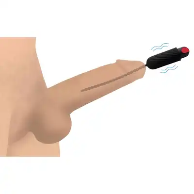 Master Series - Dark Chain Rechargeable Dilator with Remote Control. Wibrujący plug do cewki moczowej 