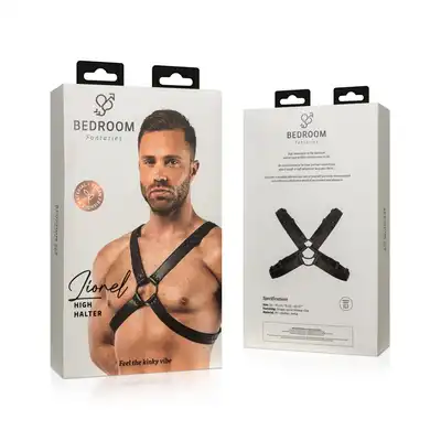 Bedroom Fantasies - Lionel Bondage Harness. Prosta uprząż męska na klatkę piersiową, minimalistyczny design z czarnej eleganckiej skóry