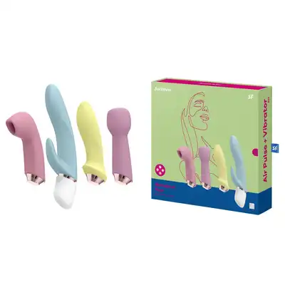 Satisfyer - Marvelous Four Vibrator Set. Zestaw wibratorów z 4 wymiennymi główkami, masaż ciała, symulacja łechtaczki i punktu G lub prostaty! Wszystko w 1 zestawie