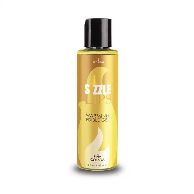 Sensuva - Sizzle Lips Warming Edible Gel PinaColada. Smakowy żel do masażu o działaniu rozgrzewającym, idealny towarzysz gry wstępnej