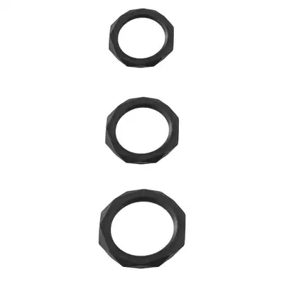 Malesation - Diamond Cock Ring Set. Zestaw efektownych silikonowych ringów erekcyjnych 