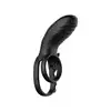 Bseries - Adjustable Double Cockring With Remote. Podwójny, regulowany ring na penisa z wibrującym stymulatorem łechtaczki na pilota