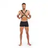 Bedroom Fantasies - Lionel Bondage Harness. Prosta uprząż męska na klatkę piersiową, minimalistyczny design z czarnej eleganckiej skóry