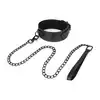 Bedroom Fantasies - Collar &amp; Leash One Size. Wegańska skórzana obroża z metalową smyczą, regulowany rozmiar i wysokiej jakości materiały