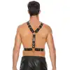Ouch! - Men's Harness With Metal Bit. Skórzana uprząż męska z oryginalnym i wytrzymałym zapięciem