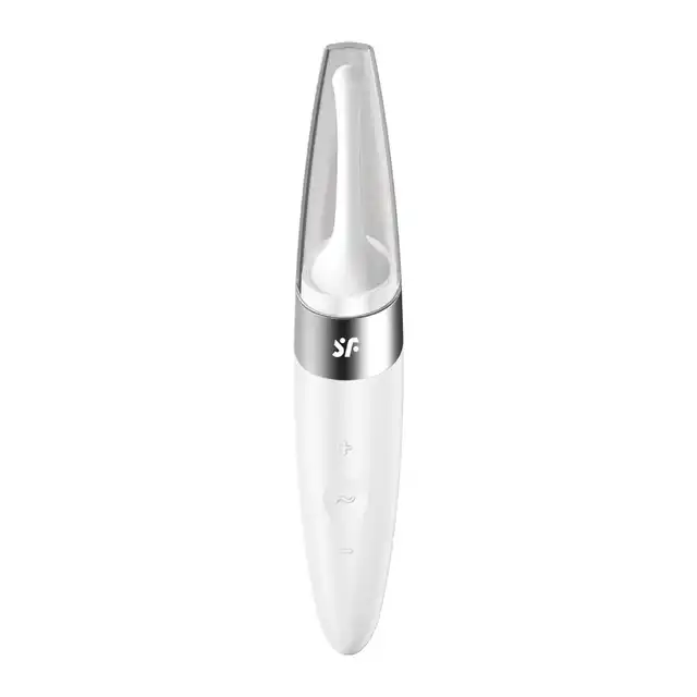 Satisfyer - Twirling Delight White. Wibrator łechtaczkowy do precyzyjnej stymulacji małą ruchomą główką, imponujący swoją mocą i eleganckim designem