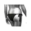 Radiance - Side-Tie Panties. Seksowne damskie bikini w kolorze czarnym z błyszczącymi kryształkami