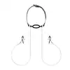 Bedroom Fantasies - Nipple Clamps &amp;  Gag Ring Adjustable. Klamerki na sutki połączone srebrnym łańcuszkiem z silikonowym gagiem, regulacja mocy zacisku