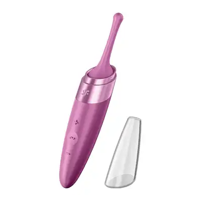 Satisfyer - Twirling Delight Berry. Wibrator łechtaczkowy do precyzyjnej stymulacji małą ruchomą główką, imponujący swoją mocą i eleganckim designem
