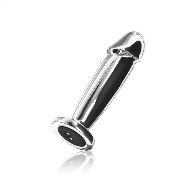 Buttocks -  The Intruder 11,7 cm. Wibrująca wtyczka analna ze stali nierdzewnej. Baw się doznaniami i temperaturą w eleganckim tonie!
