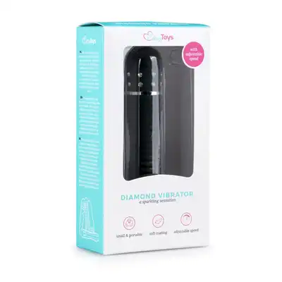 Easy Toys - Mini Vibrator Ribbed - Black - czarny wibrator bullet. Luksusowe diamenciki