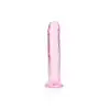 RealRock - Crystal Clear 7" Pink. Realistyczne dildo z przyssawką w podstawie, przezroczysty materiał o delikatnym różowym zabarwieniu