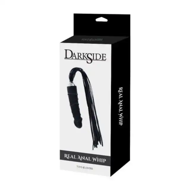 Darkside - Anal dildo Real Whip. Wyjątkowe połączenie realistycznego dildo analnego z pejczem do głaskania lub karania w stylu BDSM