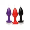 Master Series - Kink Inferno Drip Candles Black/Purple/Red. Zestaw kolorowych świec do BDSM w kształcie plugów analnych. Doskonały pomysł na urozmaicenie waszej sesji. 