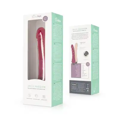 Easy Toys - Jelly Passion Realistic Vibrator Skin. Różowy realistyczny wibrator o kształcie z naturalnymi żyłkami i żołędzią, płynna regulacja mocy wibracji