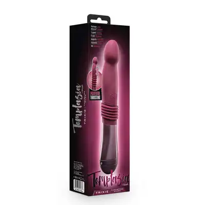 Temptasia - Trixie Thrusting Dildo Wine. Poręczna sex maszyna z ruchem posuwistym, ruchome dildo do stymulacji punktu G i P